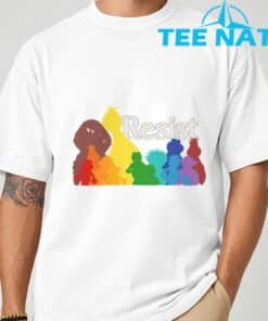 Save P.B.S Resist Rainbow Character Graphic T Shirt 3