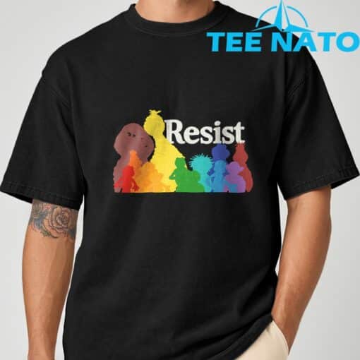 Save P.B.S Resist Rainbow Character Graphic T-Shirt