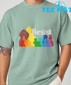 Save P.B.S Resist Rainbow Character Graphic T Shirt 5