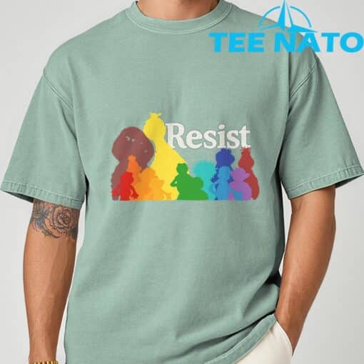 Save P.B.S Resist Rainbow Character Graphic T-Shirt - Image 8