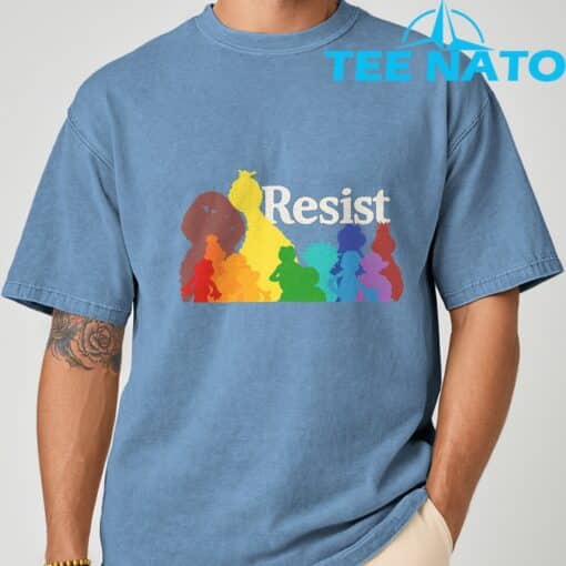 Save P.B.S Resist Rainbow Character Graphic T-Shirt - Image 7