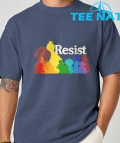 Save P.B.S Resist Rainbow Character Graphic T Shirt 7
