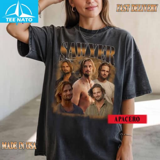 Sawyer Lost TV Series Vintage Style Character Shirt - Image 3