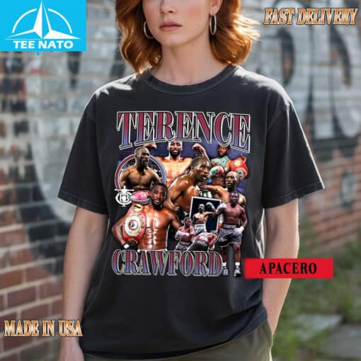 Terence Crawford Boxer Vintage Style Collage Shirt - Image 4