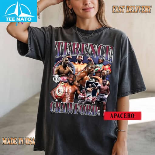 Terence Crawford Boxer Vintage Style Collage Shirt - Image 3