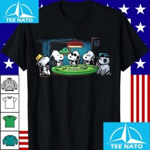 Vintage Peanuts Snoopy Playing Cards Poker Shirt