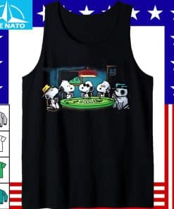 Vintage Peanuts Snoopy Playing Cards Poker Tank Top Shirt