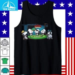 Vintage Peanuts Snoopy Playing Cards Poker Tank Top Shirt