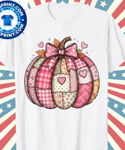 Pink Patchwork Fall Pumpkin Shirt