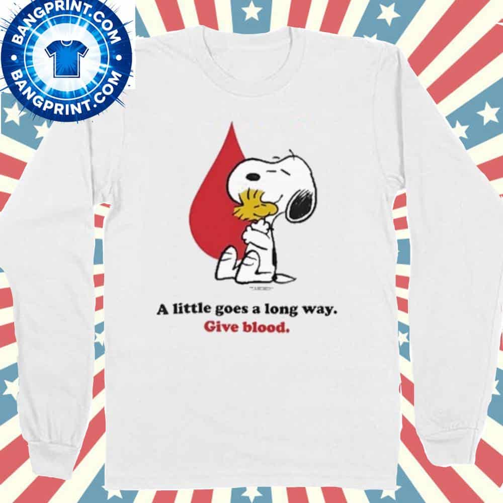 Snoopy And Woodstock The Peanuts Red Cross A Little Goes A Long Way Give Blood Shirt 2 Snoopy And Woodstock The Peanuts Red Cross A Little Goes A Long Way Give Blood Shirt - Image 2