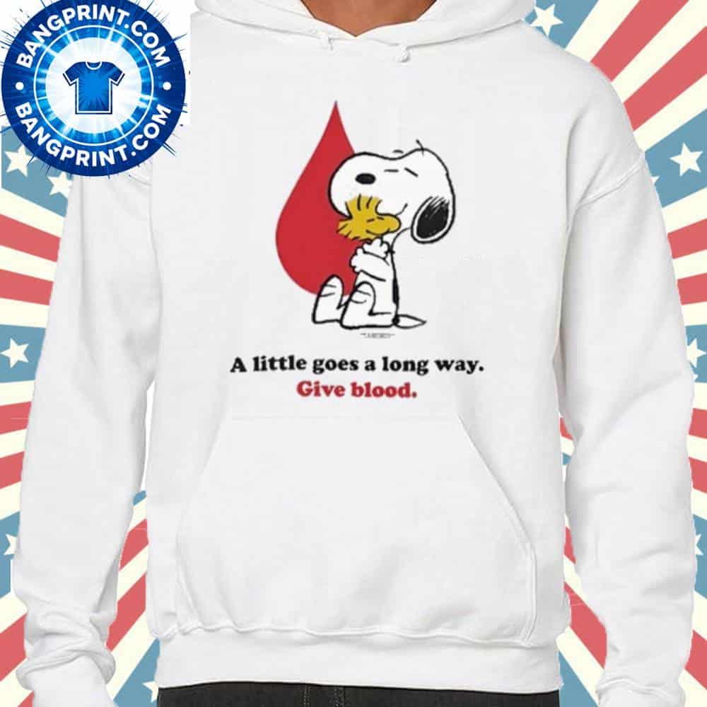 Snoopy And Woodstock The Peanuts Red Cross A Little Goes A Long Way Give Blood Shirt 3 Snoopy And Woodstock The Peanuts Red Cross A Little Goes A Long Way Give Blood Shirt - Image 3